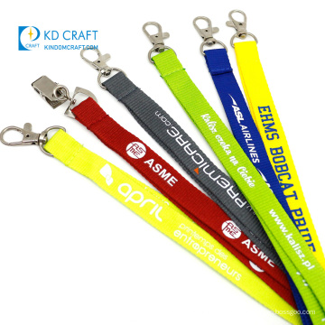Wholesale personalized blank polyester badge neck straps blank key printing custom lanyard with buckle adjustable